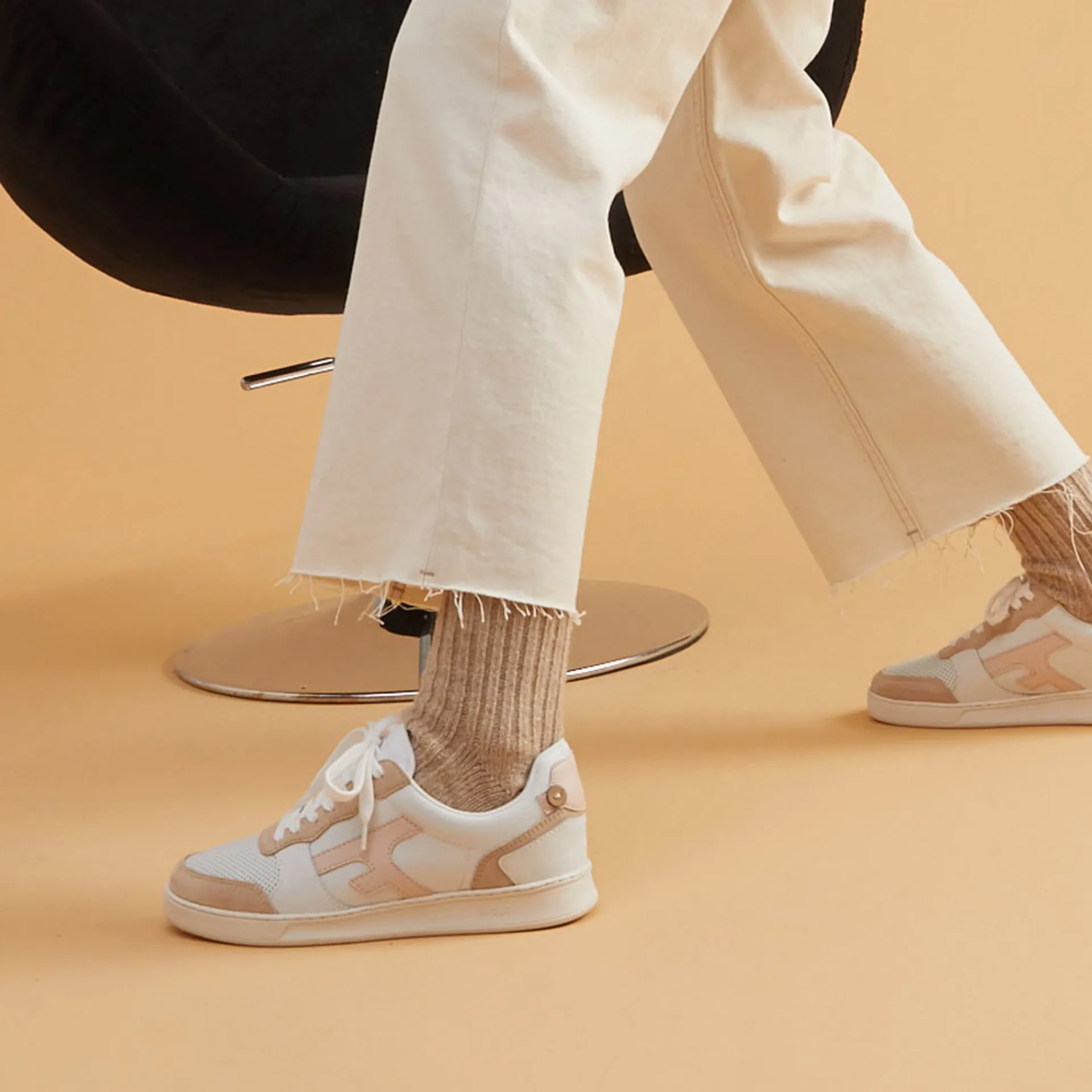 Les Hazel*FAGUO Baskets Beige & Rose