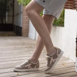 Les Hazel*FAGUO Baskets Beige Fonce & Rose Clair