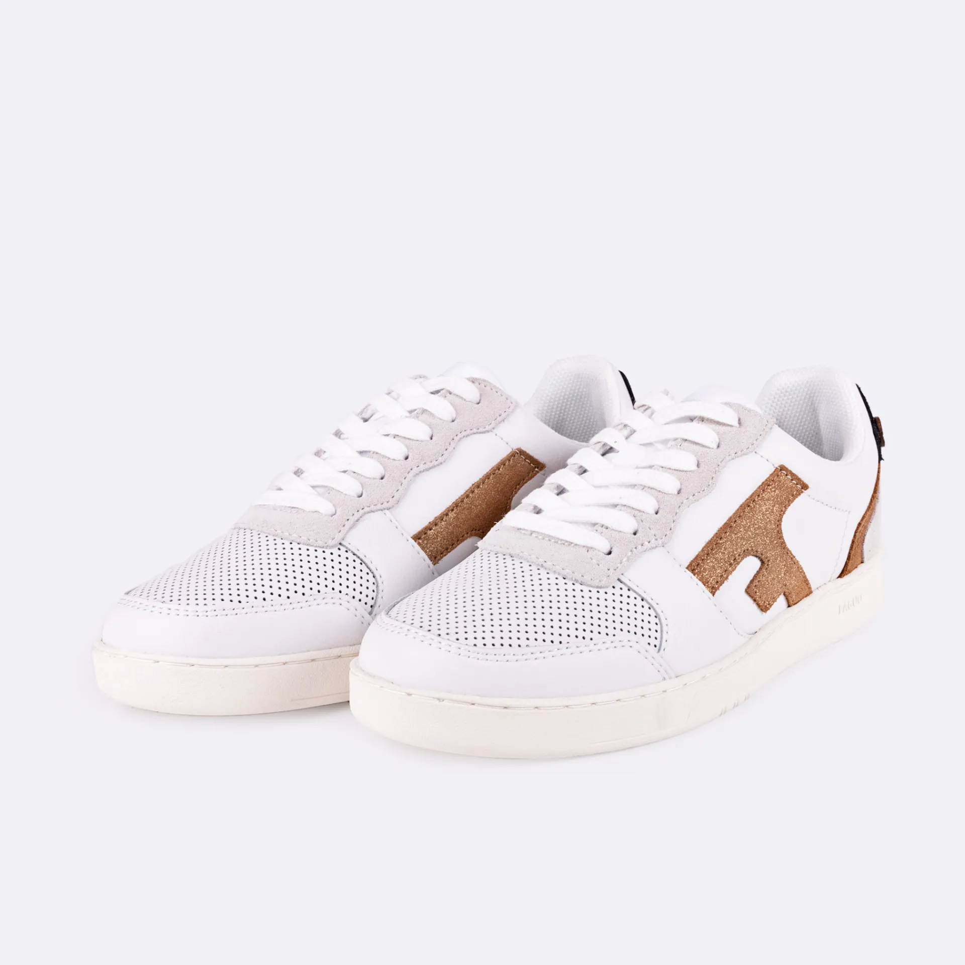 Les Hazel*FAGUO Baskets Blanche & Cuivre