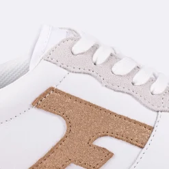 Les Hazel*FAGUO Baskets Blanche & Cuivre