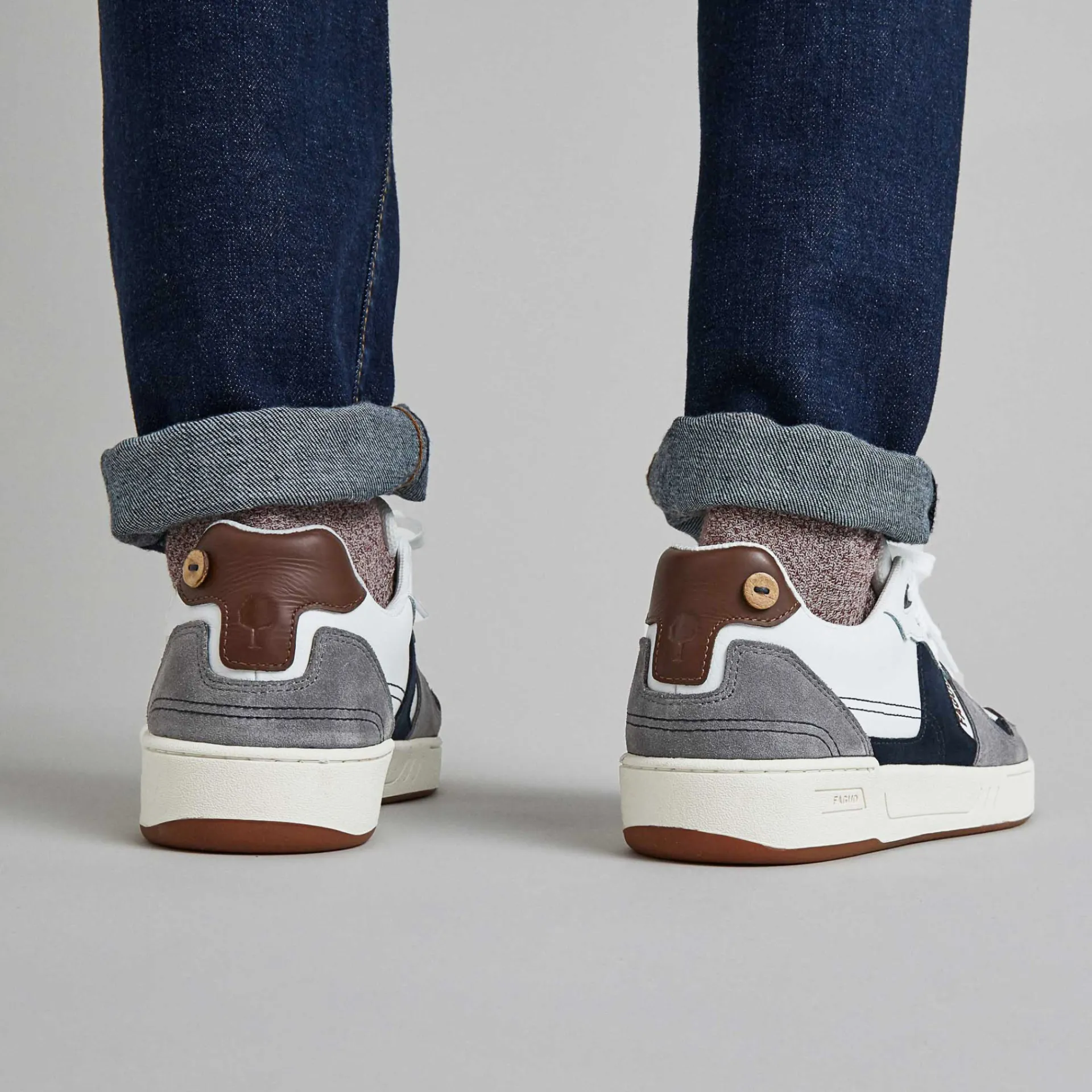 Grandes Pointures*FAGUO Baskets Blanche & Gris