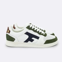 Les Hazel*FAGUO Baskets Blanche & Kaki