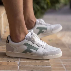 Les Hazel*FAGUO Baskets Blanche & Vert D'Eau