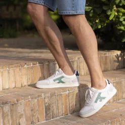 Les Hazel*FAGUO Baskets Blanche & Vert D'Eau