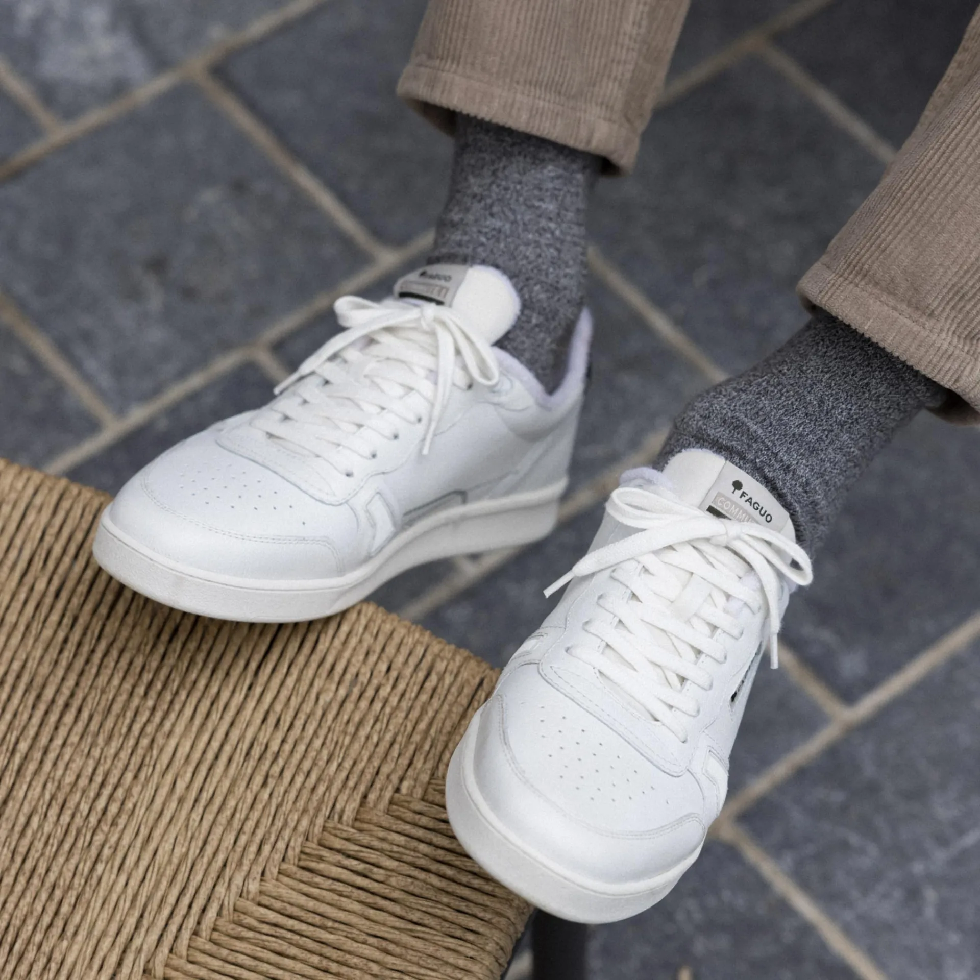 Baskets - Homme*FAGUO Baskets Blanche & Vert Fonce