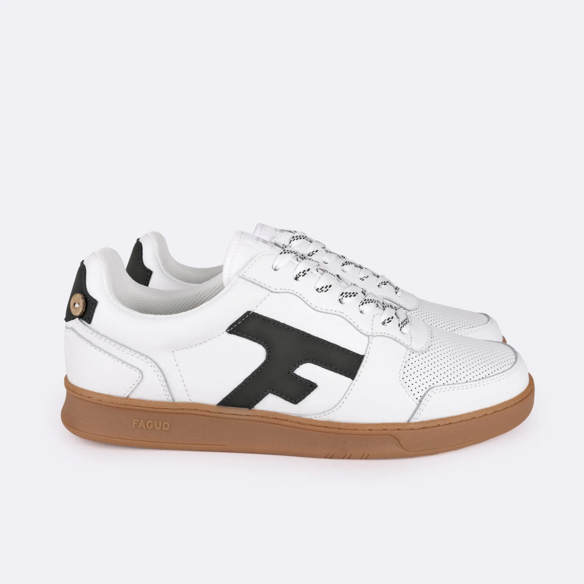 Les Hazel*FAGUO Baskets Blanche & Vert Fonce