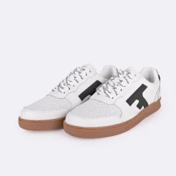 Les Hazel*FAGUO Baskets Blanche & Vert Fonce