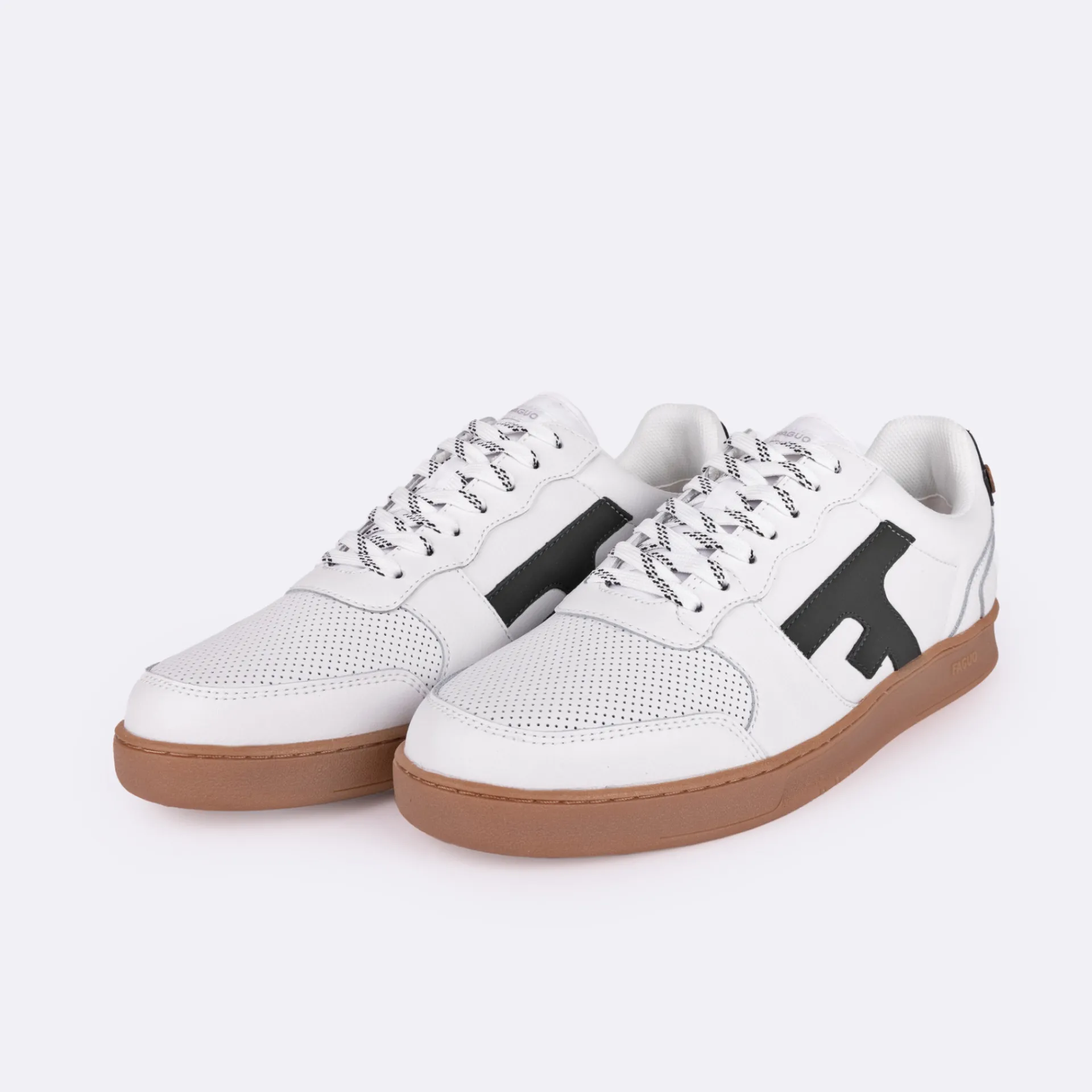 Les Hazel*FAGUO Baskets Blanche & Vert Fonce