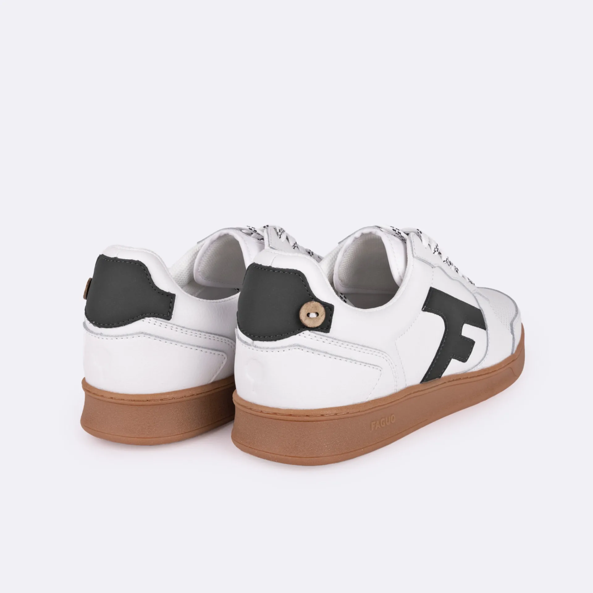 Les Hazel*FAGUO Baskets Blanche & Vert Fonce