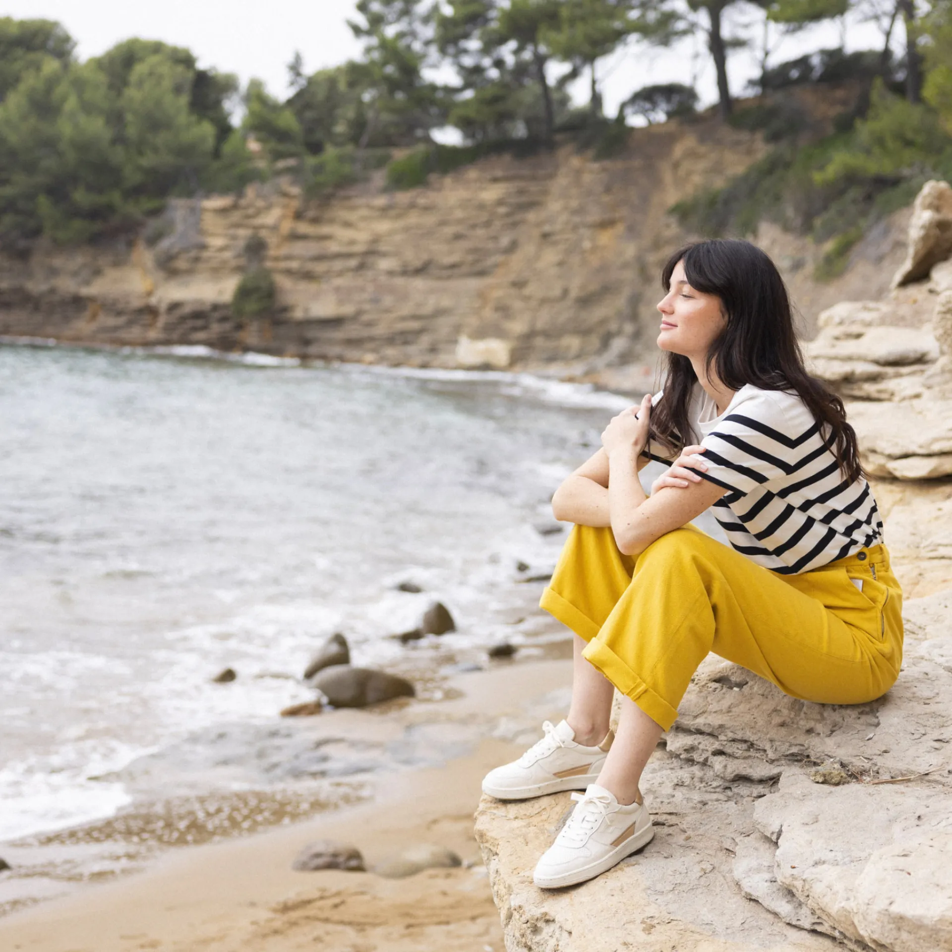 Baskets - Femme*FAGUO Baskets Creme & Doree