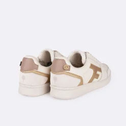 Chaussures*FAGUO Baskets Ecru & Dore