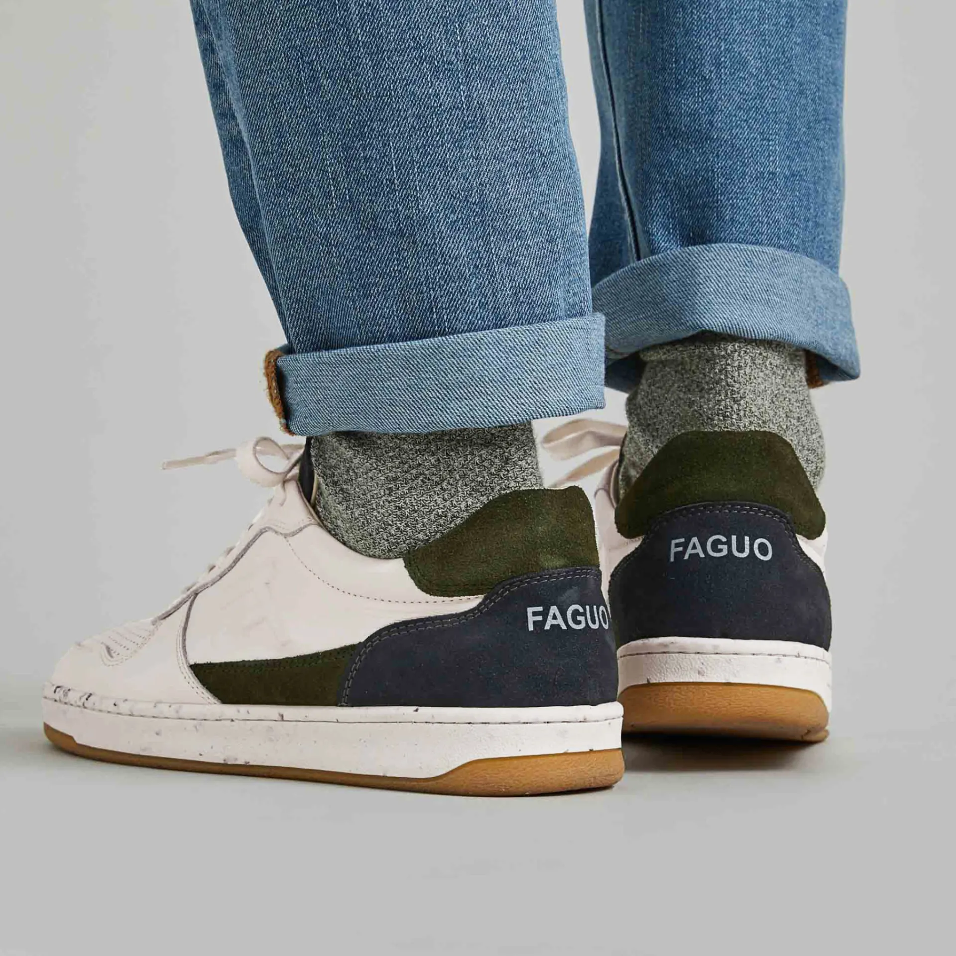 Les Alder*FAGUO Baskets Ecrue & Kaki