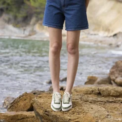 Les Hazel*FAGUO Baskets Ecrue & Kaki