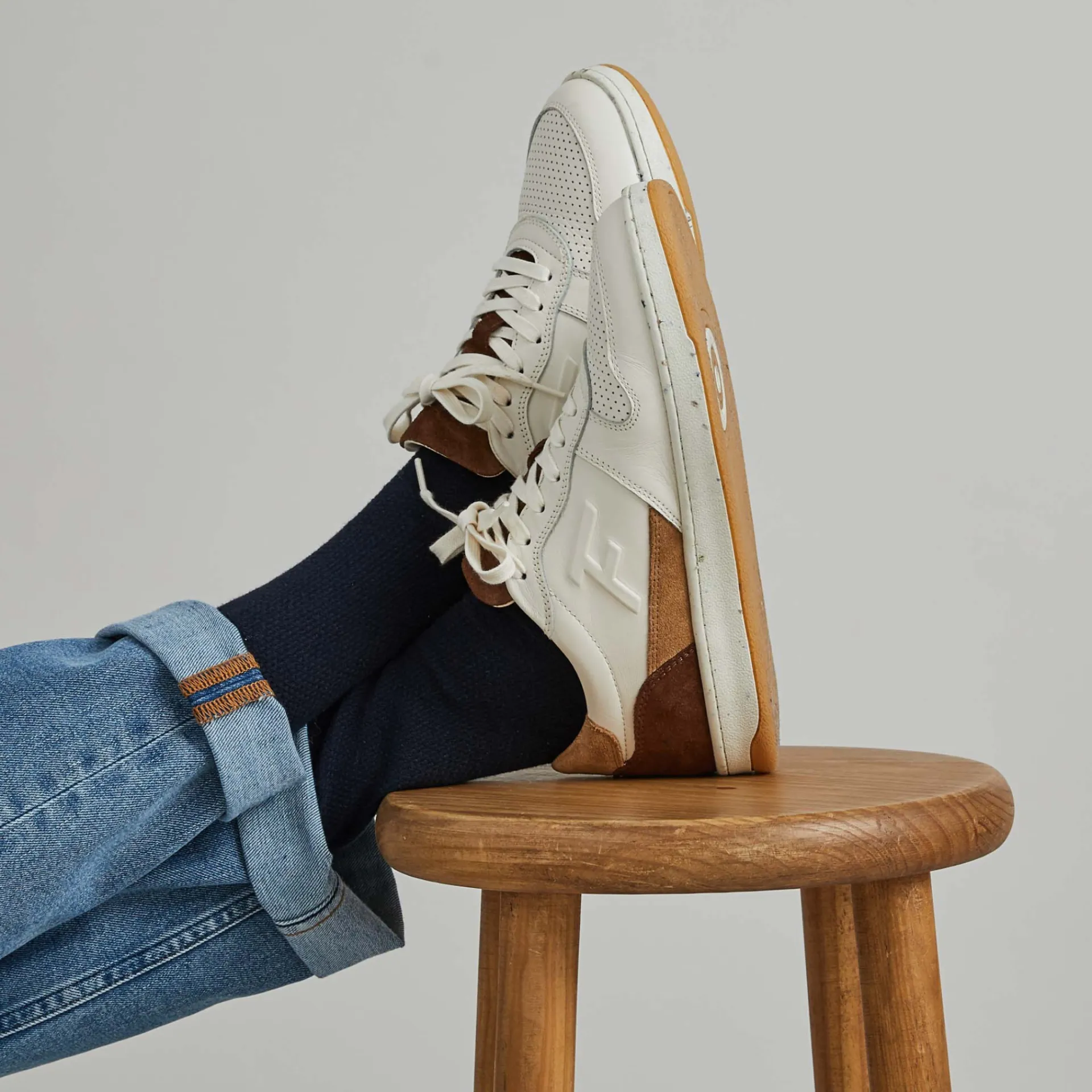 Les Alder*FAGUO Baskets Ecrue & Marron