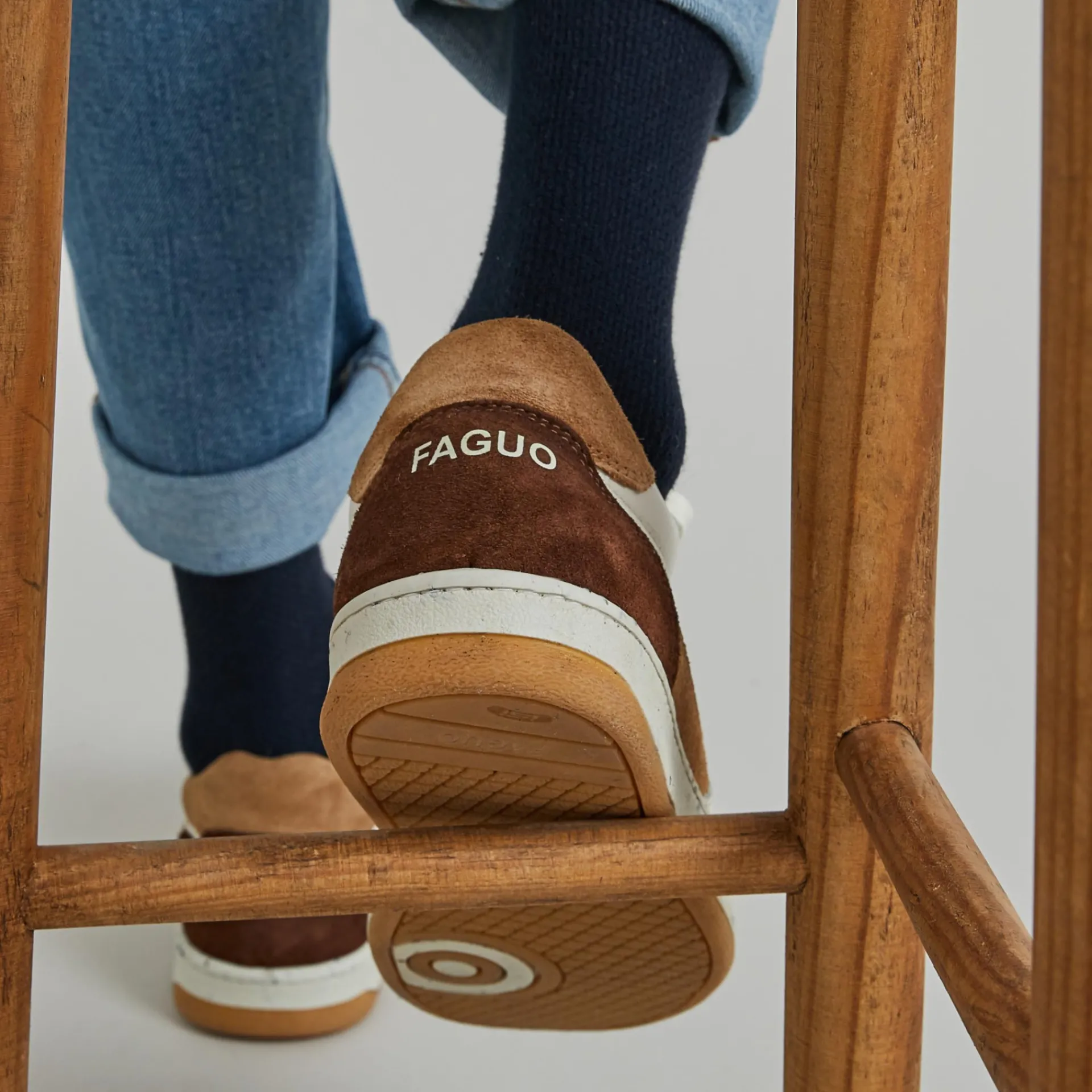 Les Alder*FAGUO Baskets Ecrue & Marron