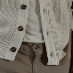 Pulls*FAGUO Cardigan Col Chale Ecru