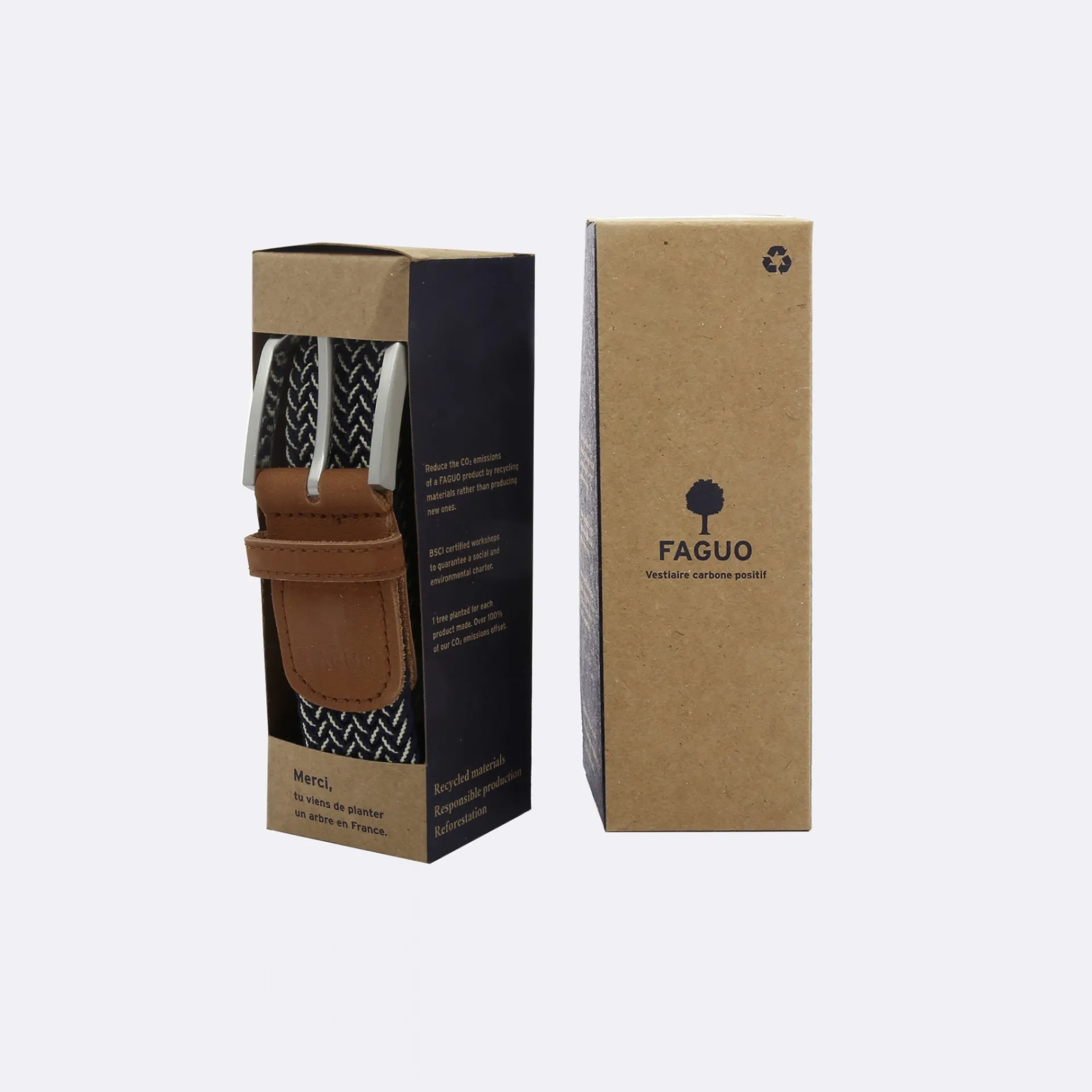 Ceintures*FAGUO Ceinture Bleu Marine & Ecru