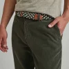 Ceintures*FAGUO Ceinture En Polyester Recycle Et Elasthanne Vert & Ecru - Modele Belt
