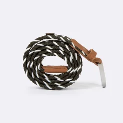 Ceintures*FAGUO Ceinture En Polyester Recycle Et Elasthanne Vert & Ecru - Modele Belt