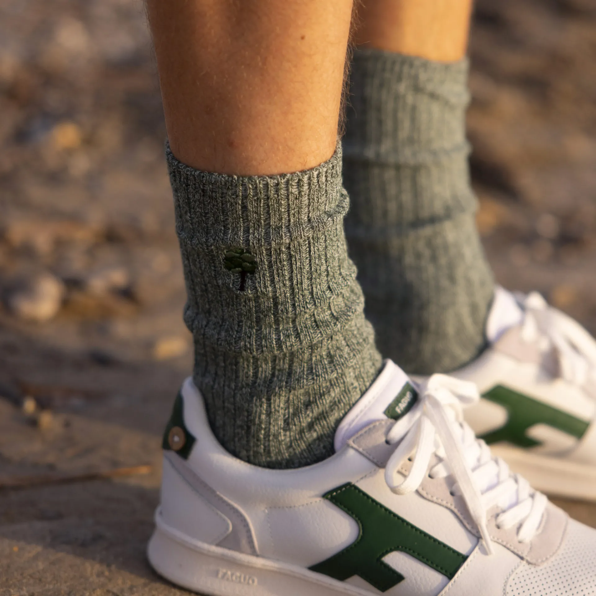 Chaussettes*FAGUO Chaussettes Kaki & Ecrue