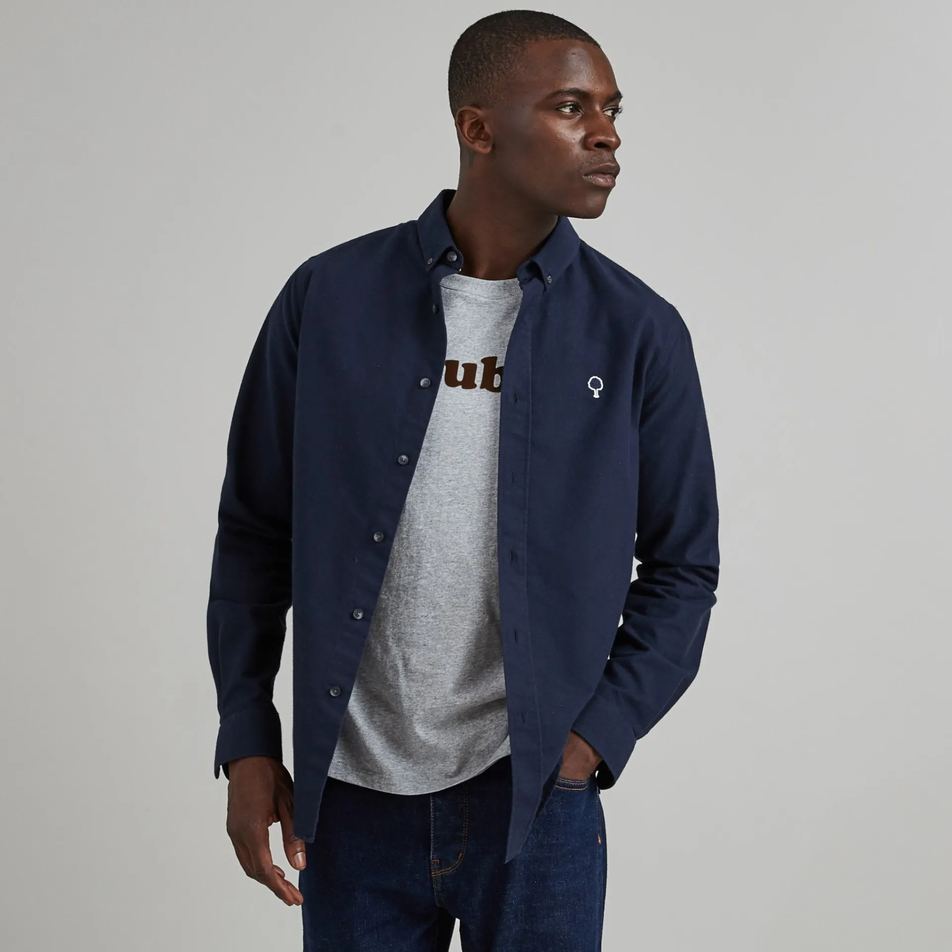 Chemises*FAGUO Chemise Classique Bleu Marine