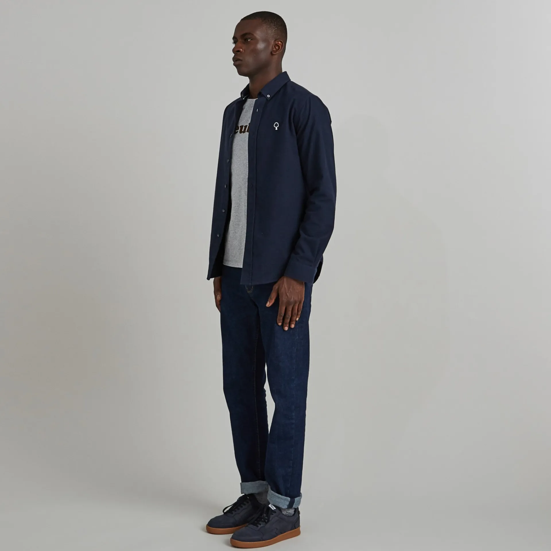 Chemises*FAGUO Chemise Classique Bleu Marine