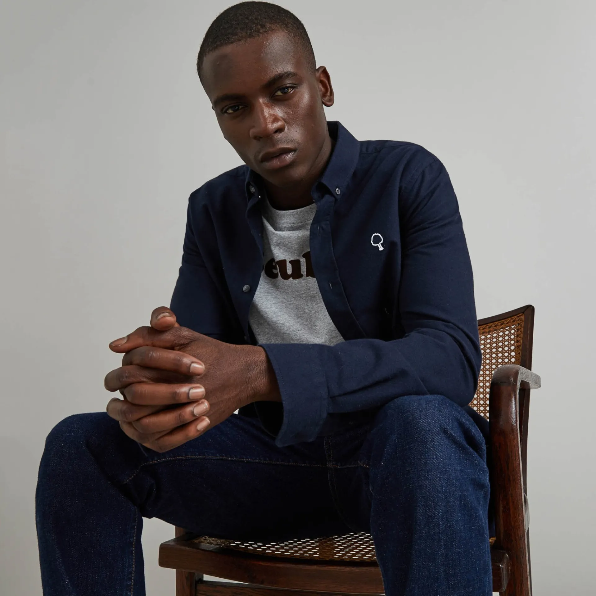 Chemises*FAGUO Chemise Classique Bleu Marine