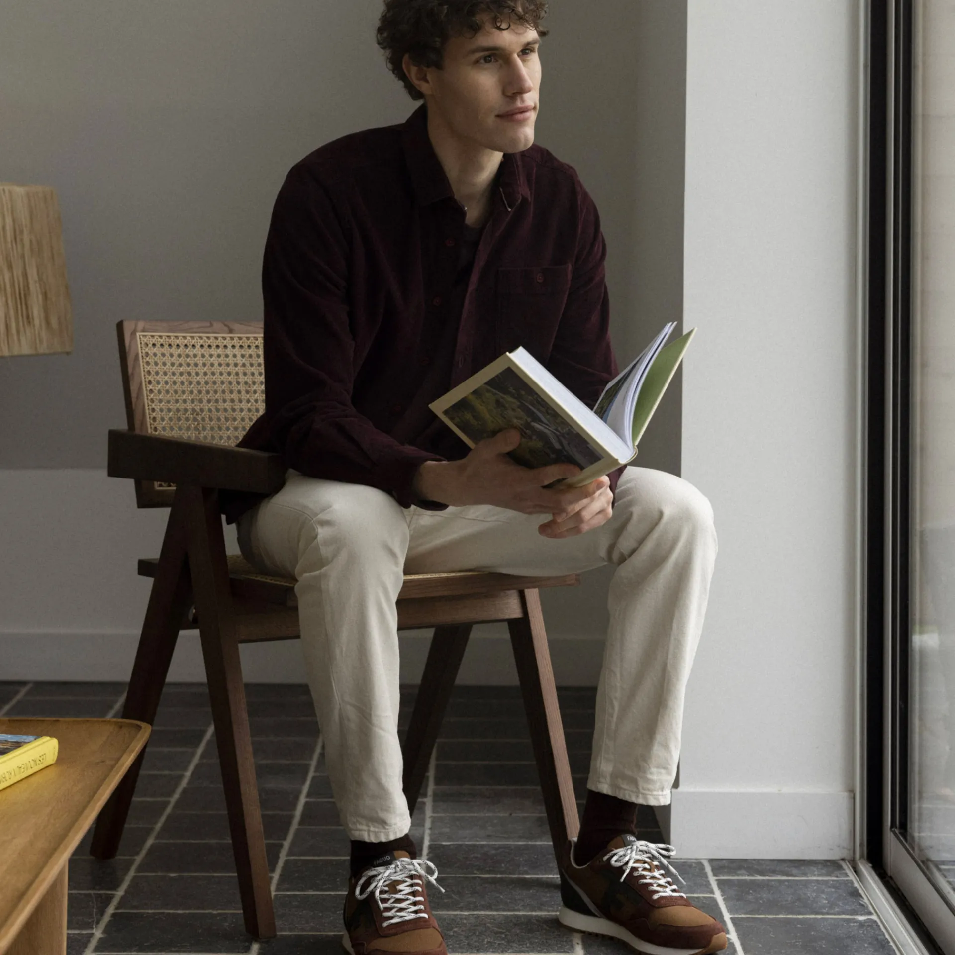 Chemises*FAGUO Chemise Classique Bordeaux Fonce