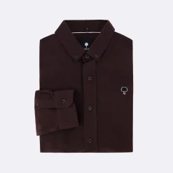 Chemises*FAGUO Chemise Classique Bordeaux Fonce