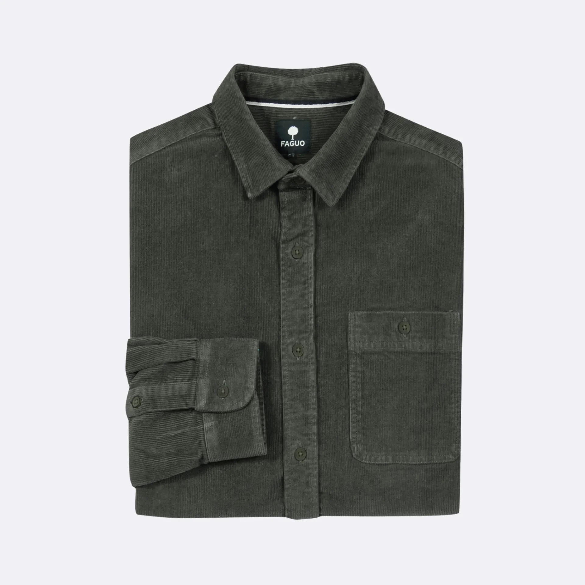 Chemises*FAGUO Chemise Classique Kaki Foncee