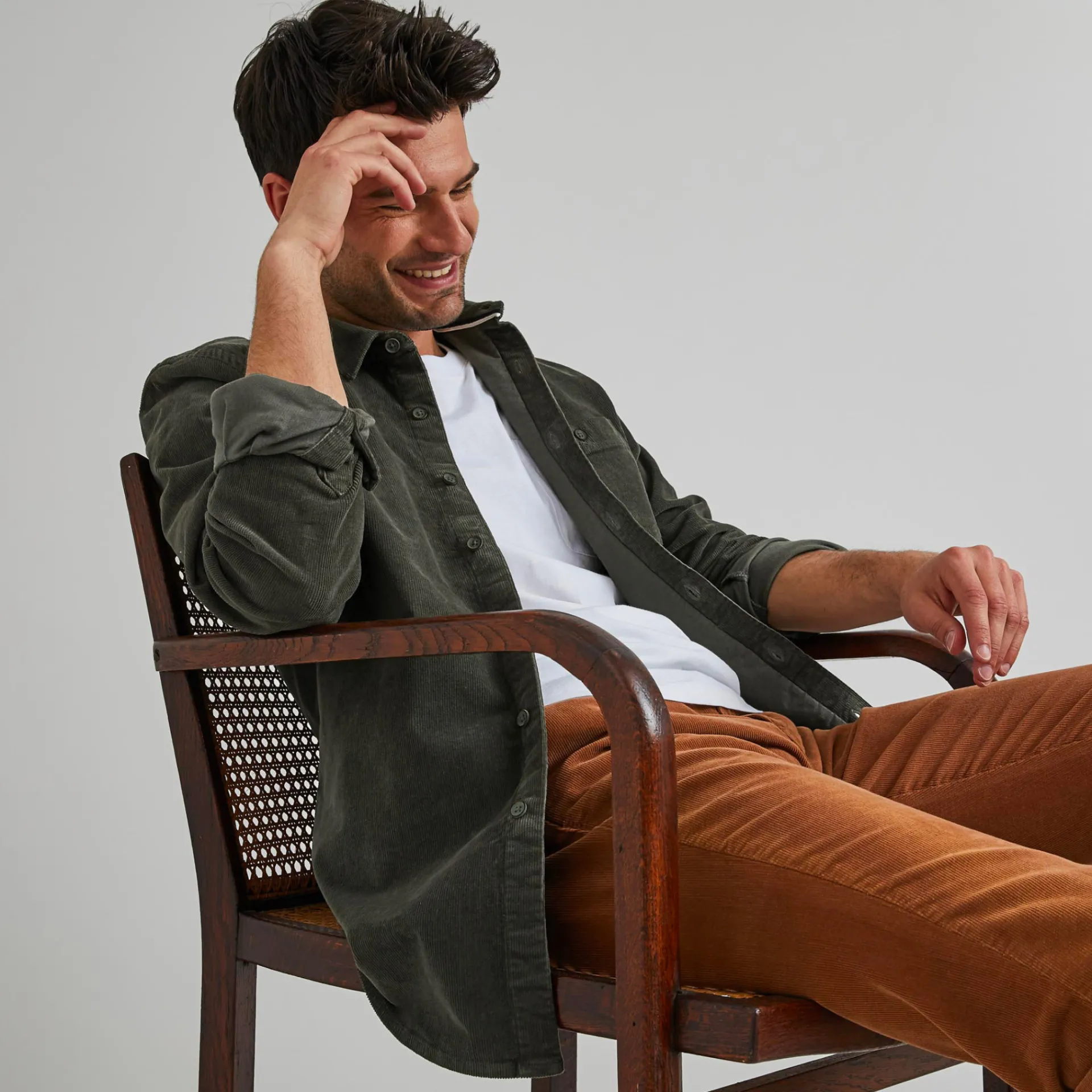 Chemises*FAGUO Chemise Classique Kaki Foncee