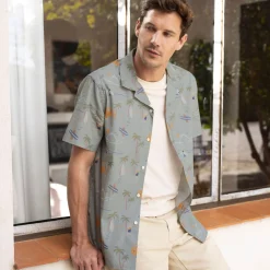 Chemises*FAGUO Chemise Manches Courtes Vert Clair