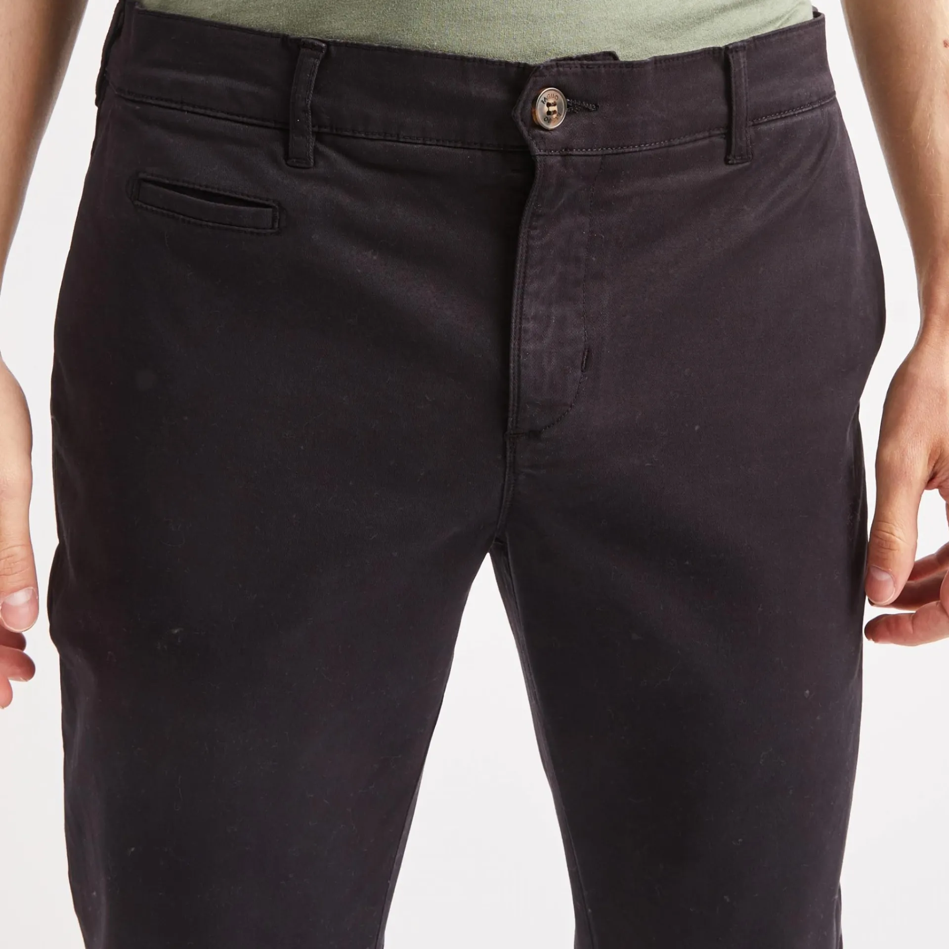 Vêtements*FAGUO Chino Bleu Fonce Coupe Ajustee