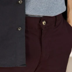 Pantalons & Chinos*FAGUO Chino Bordeaux Fonce Coupe Ajustee