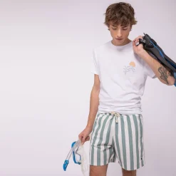 Maillots De Bain*FAGUO Maillot De Bain Ecru Raye Vert