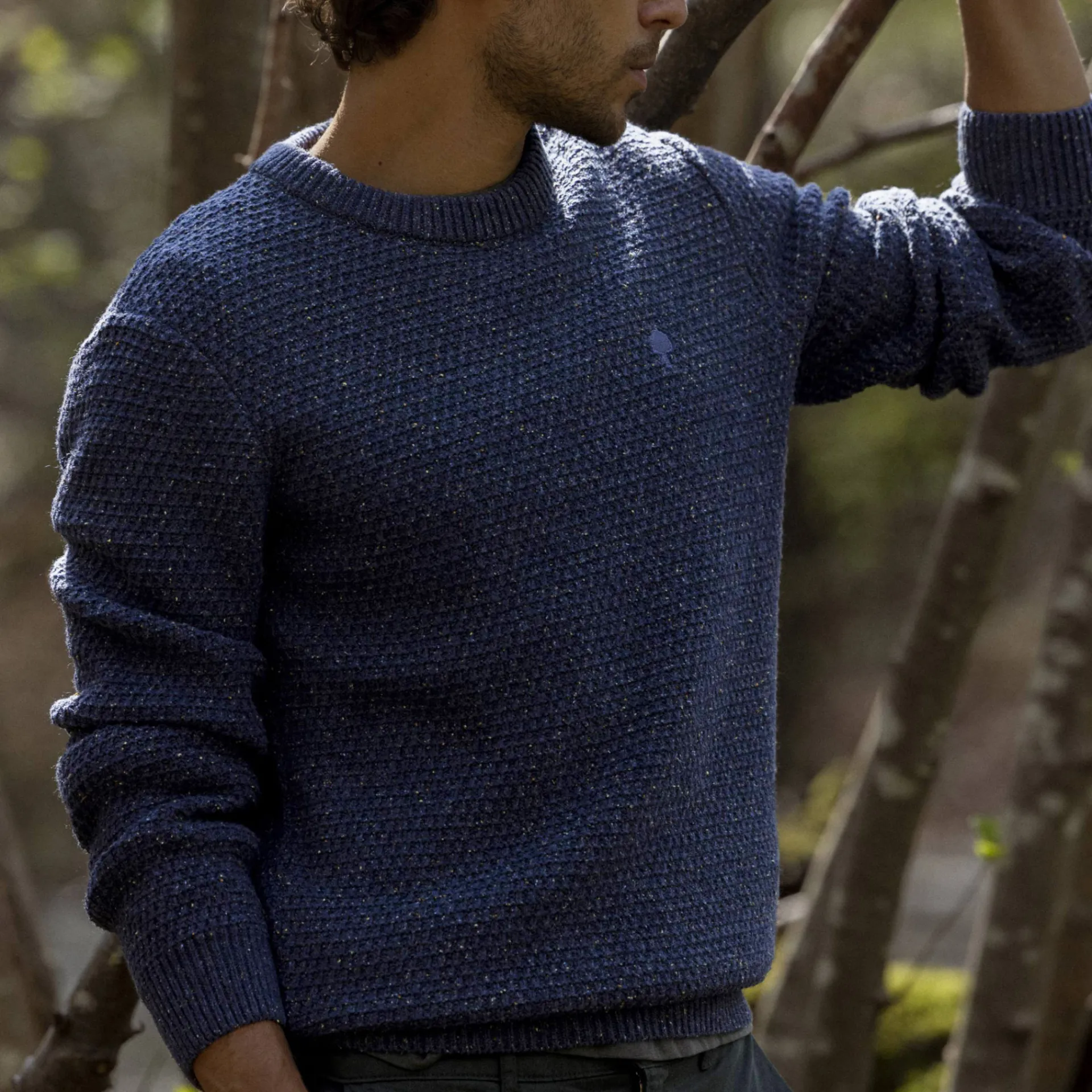 Pulls*FAGUO Pull Col Boutonne Bleu Chine