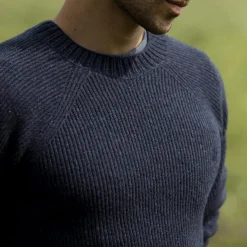 Pulls*FAGUO Pull Col Boutonne Bleu Marine