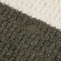 Pulls*FAGUO Pull Col Boutonne Ecru & Vert