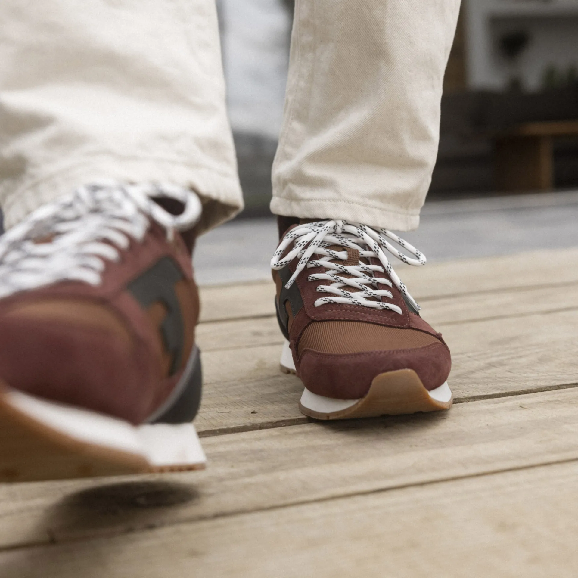 Baskets - Homme*FAGUO Runnings Camel & Vert Fonce