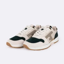 Baskets - Femme*FAGUO Runnings Ecrue & Vert Emeraude