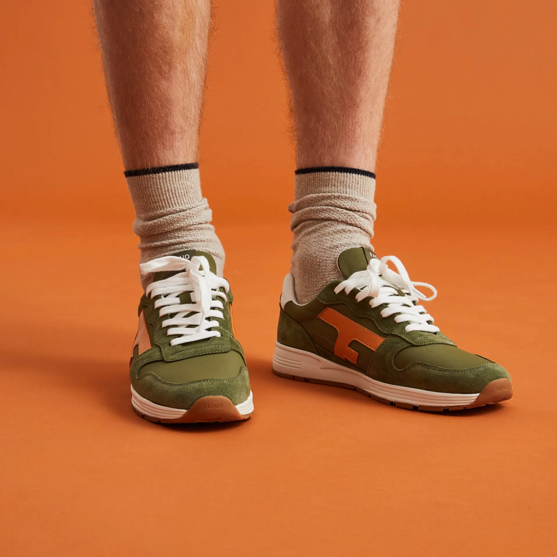 Chaussures*FAGUO Runnings Kaki & Orange