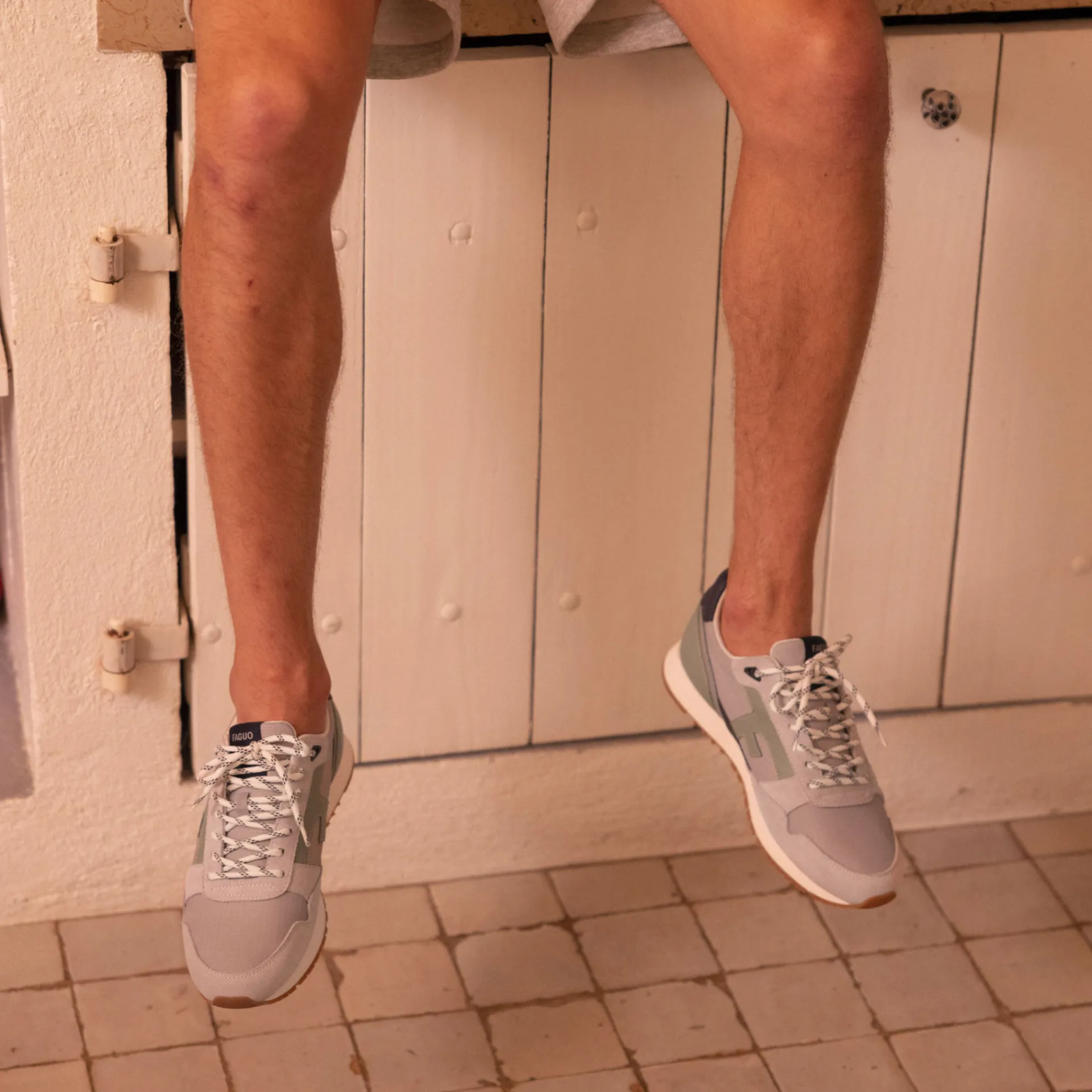 Baskets - Homme*FAGUO Runnings Vert D'Eau & Marine