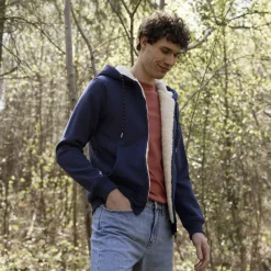 Sweats À Capuche*FAGUO Sweat A Capuche Sherpa Bleu Marine