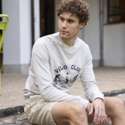 Sweatshirts*FAGUO Sweat Beige Chine Velo Club