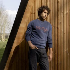 Vêtements*FAGUO Sweat Col Rond Bleu Indigo Velo Club