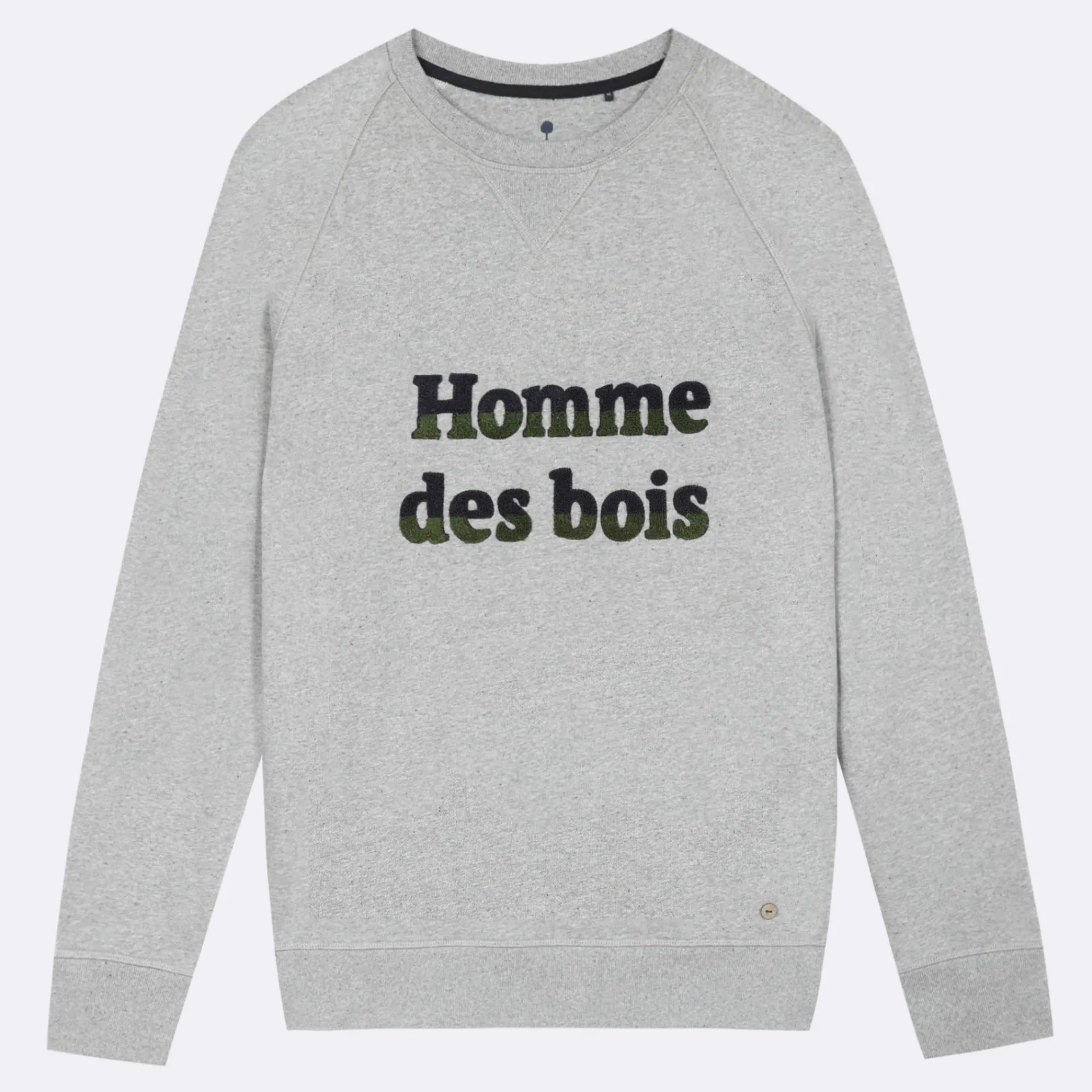 Sweatshirts*FAGUO Sweat Col Rond Gris Chine Homme Des Bois