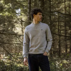 Sweatshirts*FAGUO Sweat Col Rond Gris Chine Clair