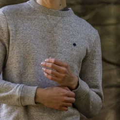 Sweatshirts*FAGUO Sweat Col Rond Gris Chine Clair