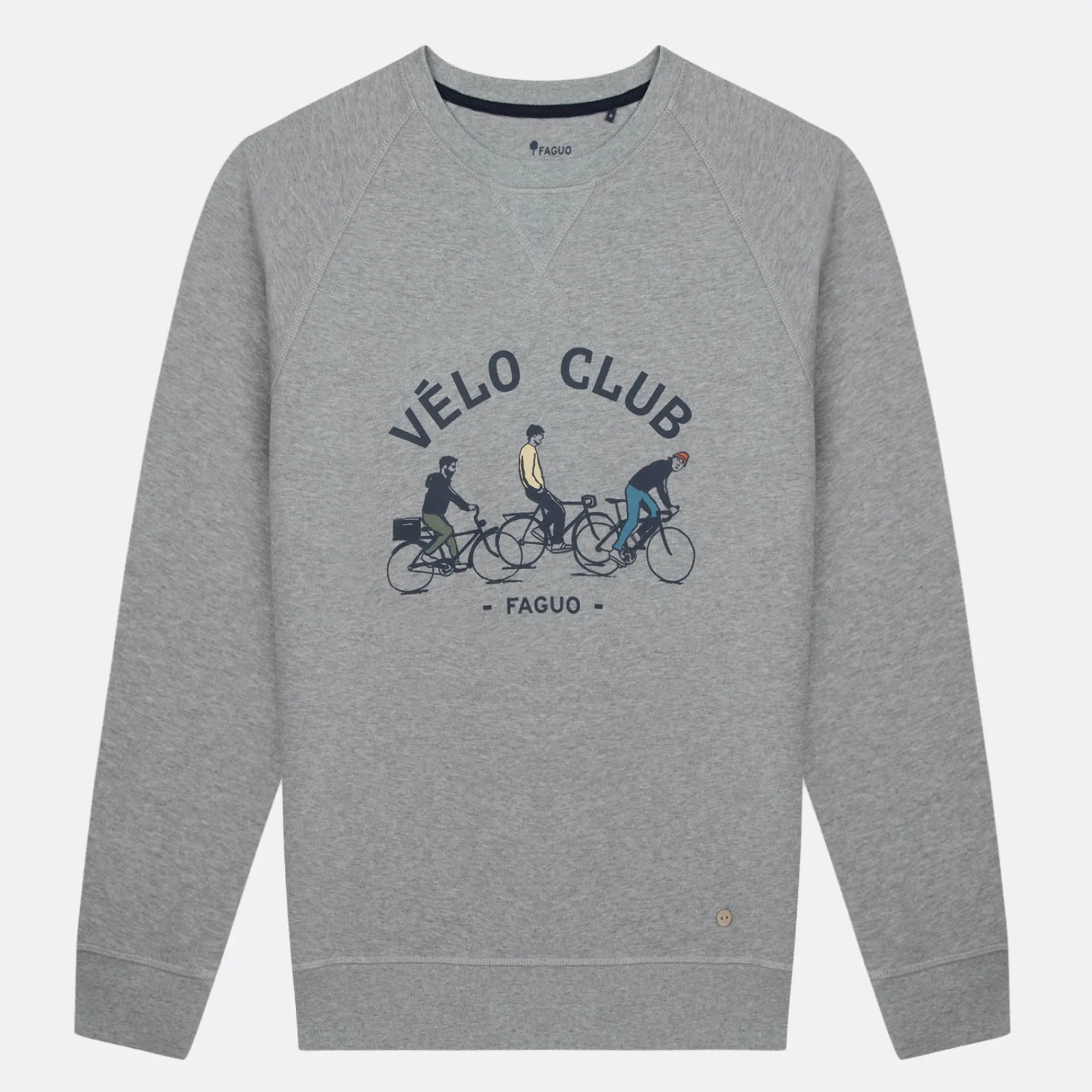 Sweatshirts*FAGUO Sweat Col Rond Gris Chine Velo Club