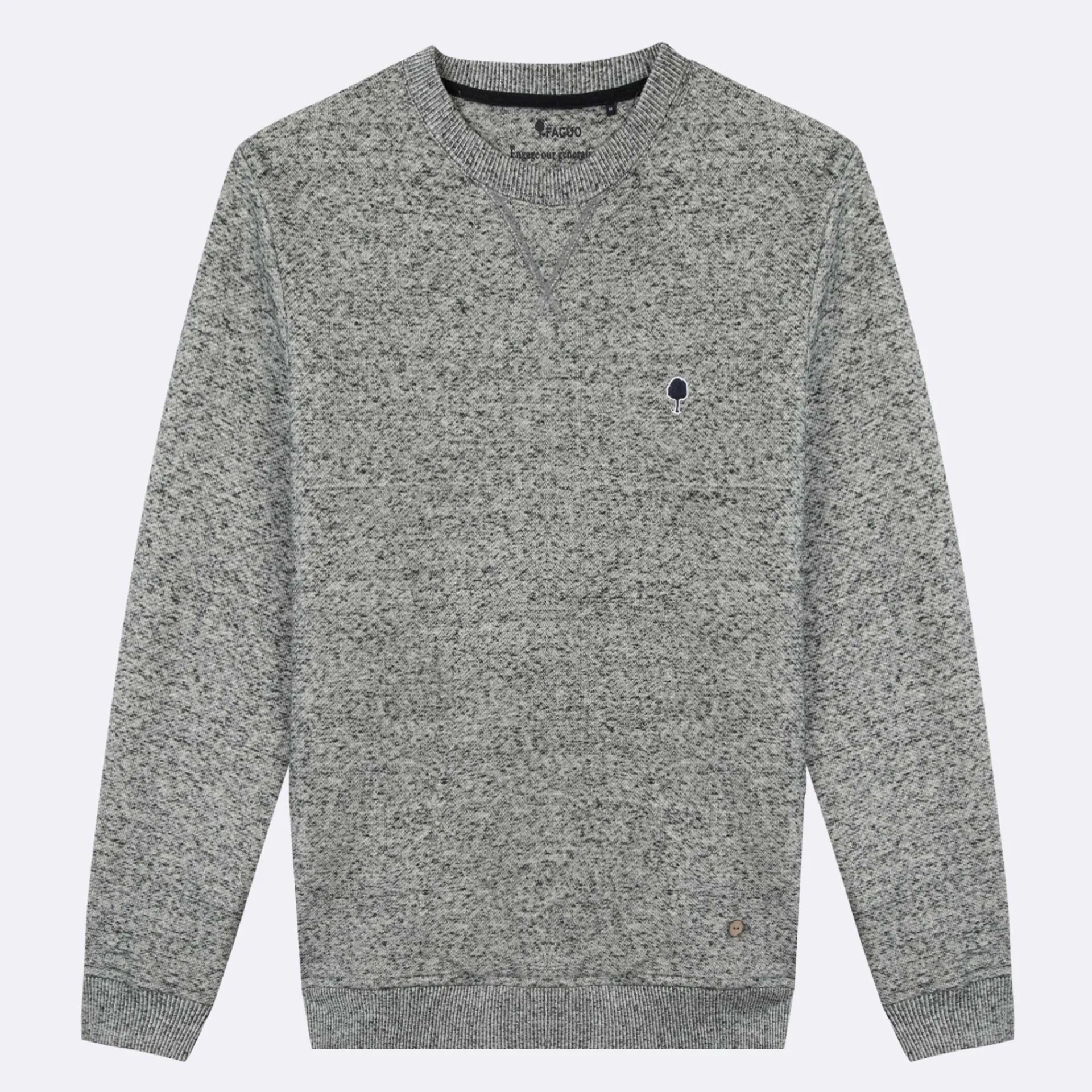 Sweatshirts*FAGUO Sweat Col Rond Gris Chine Fonce